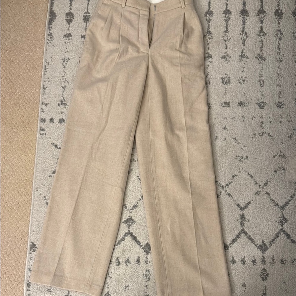Aritzia Boot Cut & Flare Pants in Light Beige